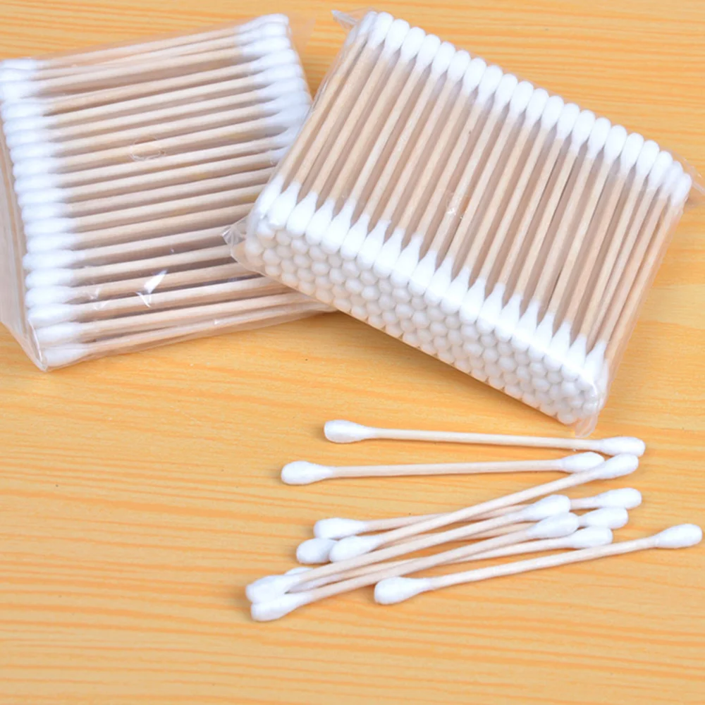 

5pack 100pcs/pack Disposable Double-ended Cotton Swab for Ear Cleaning Makeup Application and Removal