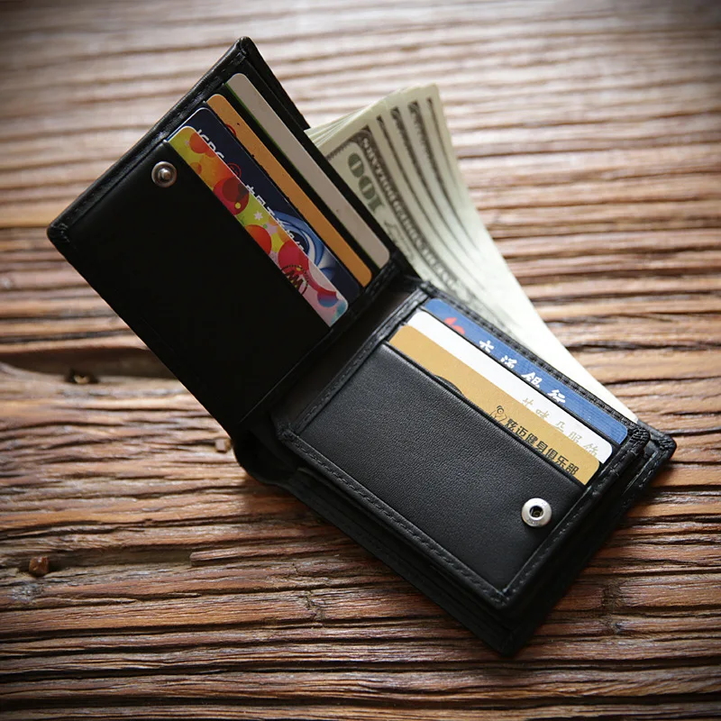 SIKU genuine cow leather men's wallet handmade wallet distress wallet case men purse