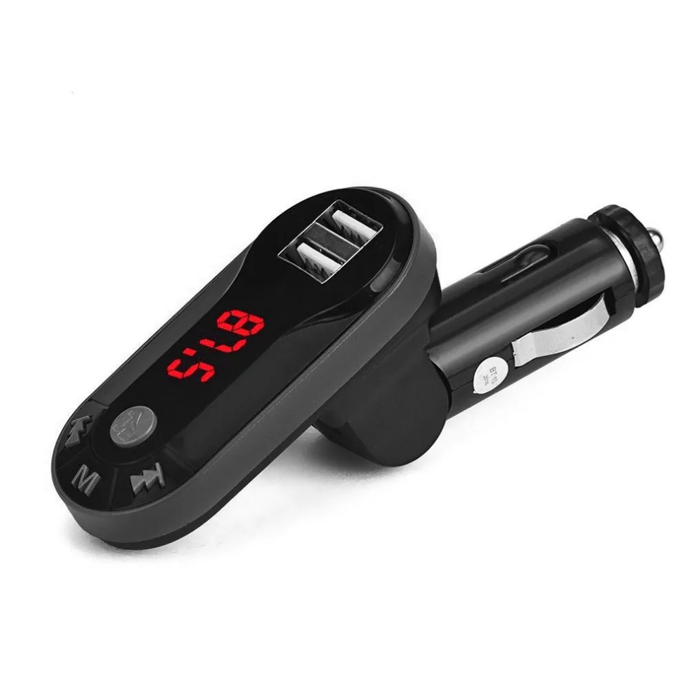 Горячая FM передатчик MP3 плеер Handsfree автомобильный комплект USB TF SD удаленный двойной USB порт подавление шума