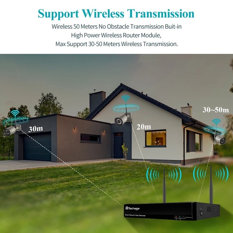 Techage 3MP Беспроводной IP Камера AI на открытом воздухе Водонепроницаемый