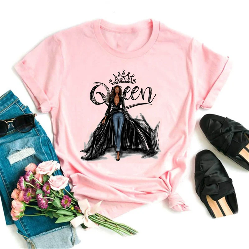 

Fashion Women Tops T Shirt Women Tshirt Kawaii Tshirt Queen Graphic Tee Cute Women T-shirt Female Tee Shirt 90s Girls Tee Tshirt