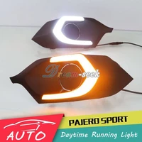 drl for mitsubishi pajero sport 2016 led car daytime running light driving fog lamp daylight with turn signal