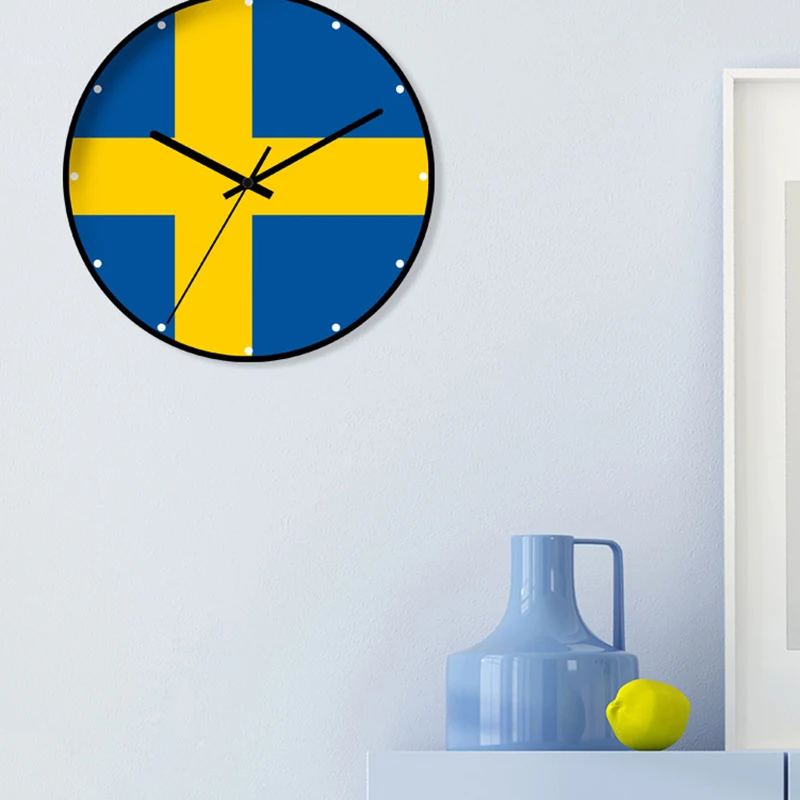 Металлические настенные часы с национальным флагом художественные современные