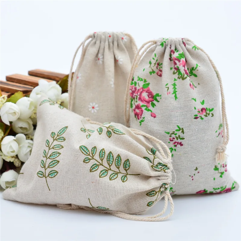 Пакеты для ювелирных изделий из хлопка и льна с принтом | Украшения аксессуары