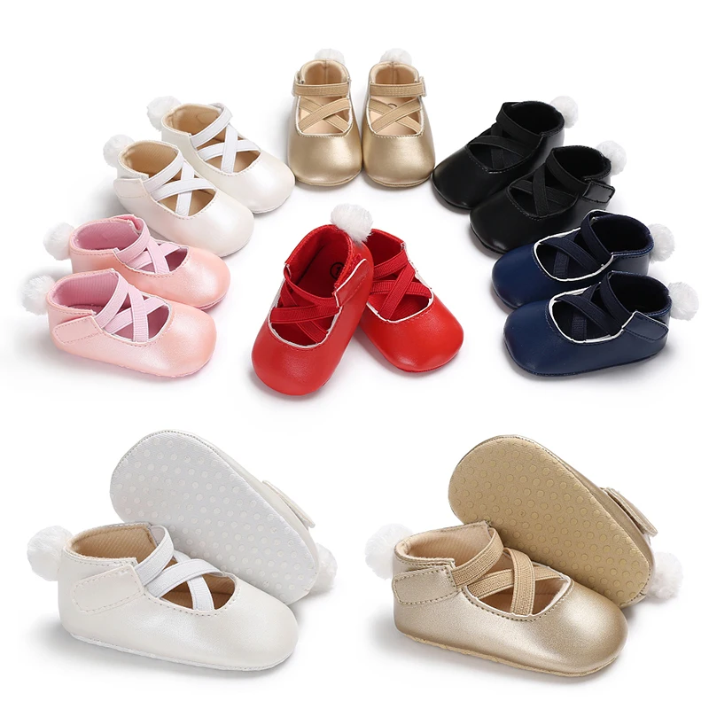 

Ботинки из искусственной кожи для новорожденных, мягкие Нескользящие повседневные ботинки для первых шагов, однотонные, красивые SHL057