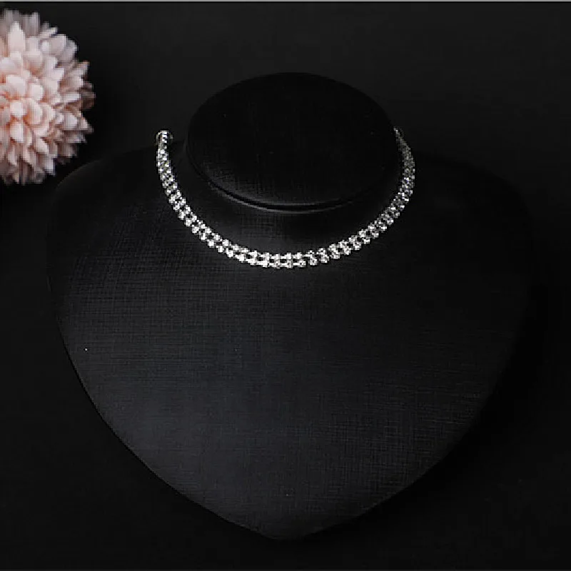 Оптовая продажа двойное ожерелье Стразы 10 цветов блестящие ювелирные изделия