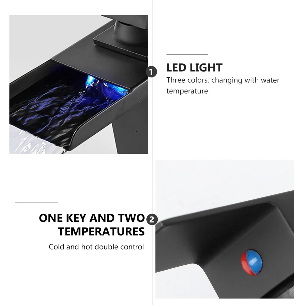 

1PC LED Wash Basin Faucet Cold Hot Bathroom Cabinet Water Tap (Battery Powered)