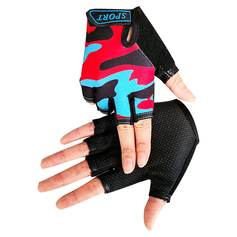 Детские перчатки с полупальцами высокоэластичные для езды на велосипеде колеса