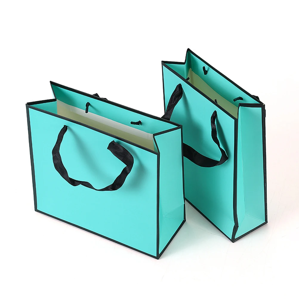 4 шт бумажный мешок для подарков упаковка ювелирных изделий с черным ободом