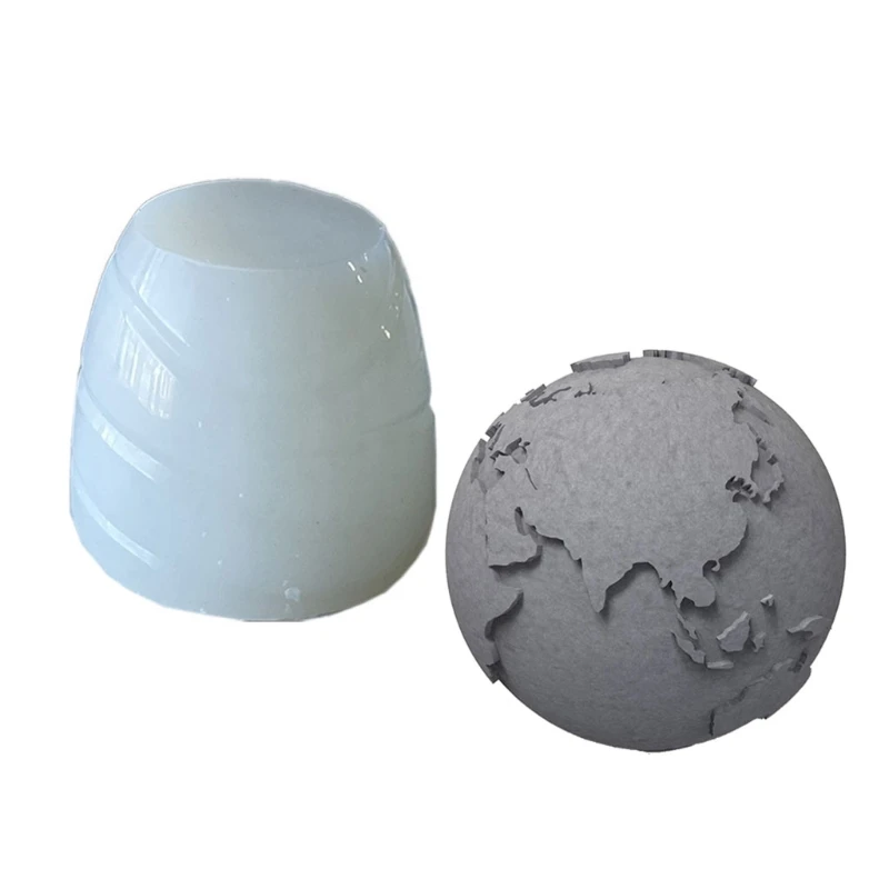 

R58E 3D Earth Globe Shape Silicone Soap Candle Mold Soy Wax Plaster Epoxy Resin Mould DIY Crafts Chocolate Candy Clay Fondant