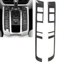 for porsche macan 2014 2020 luxury real carbon fiber interior gear head instrument control button panel trim car accessoies