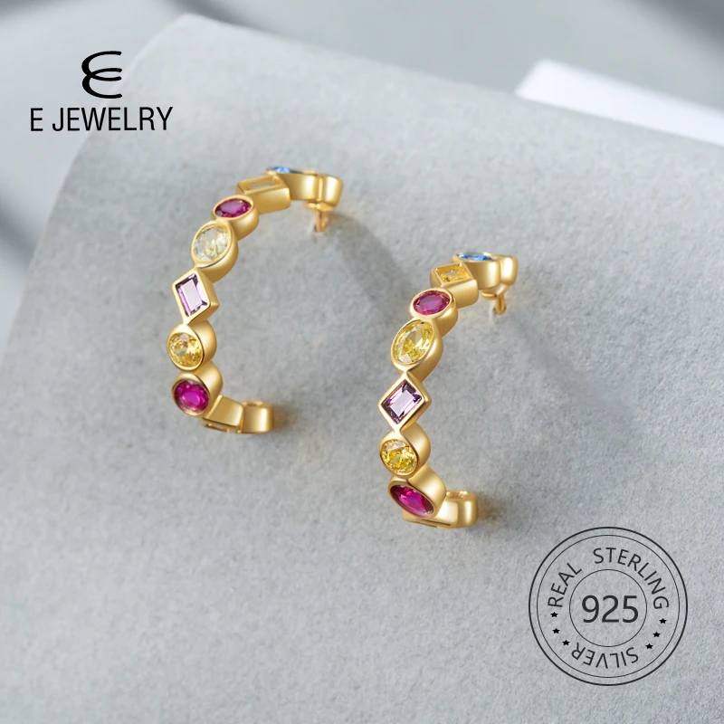 Женские серьги кольца из серебра 925 пробы в Корейском стиле|Серьги-кольца| |