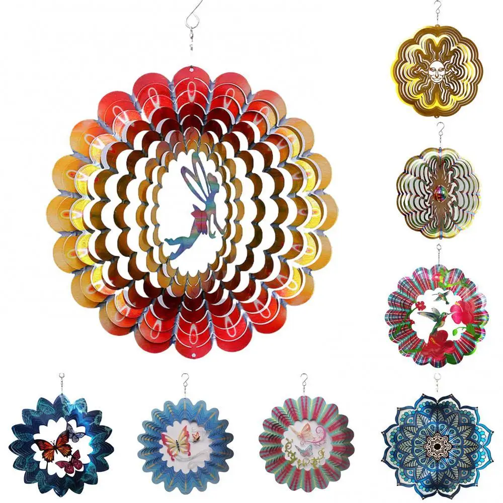 

Hot Sales 12 inch Metal Sheet Wind Chime Outdoor Garden Spinner Pendant Landscaping Decor