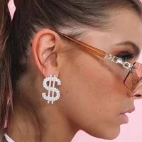 fashion super shiny rhinestone dollar pendant womens pendant earrings charm declaration earrings fashion jewelry gifts