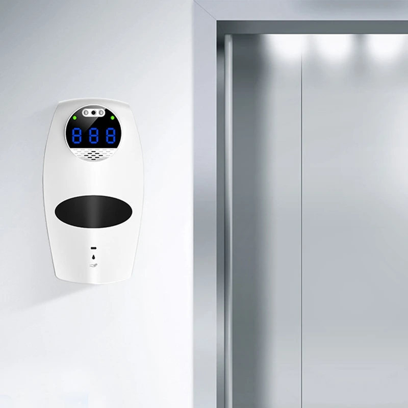 

Automatic Wall-Mounted Infrared Sensor Temperature Measuring Soap Dispenser, Used in Hotels, Offices, Schools