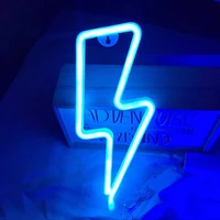 new led neon sign lightning shaped usb battery operated night light decorative table lamp for home party living room decoration
