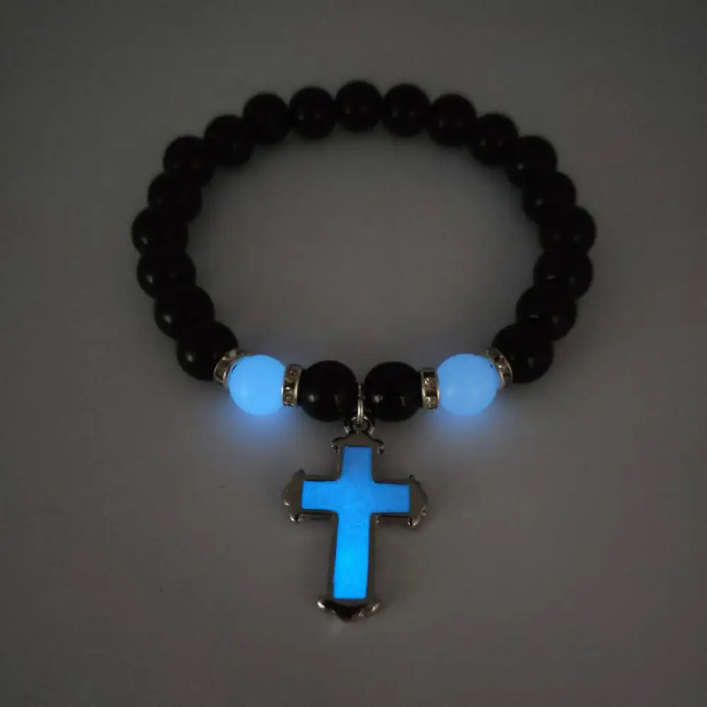 Женский светящийся браслет простой винтажный из перекрещивающихся бусин с