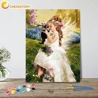 chenistory angel girl diy painting by numbers handpainted figure oil painting on canvas wall art picture 4050 home decoration