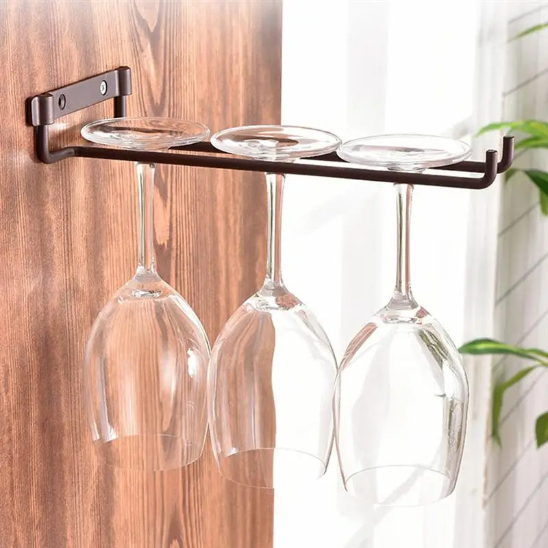 Подвесная вешалка для винных очков Однорядная полка стаканов железный держатель