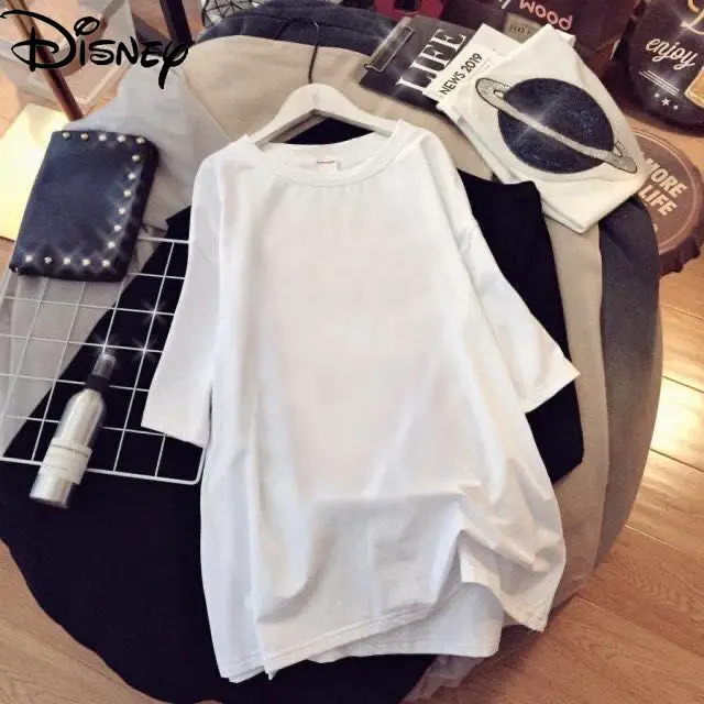 

Disney Ladies Summer New Simple and Comfortable Breathable Loose Mid-length Short-sleeved Cute Cartoon Printed T-shirt