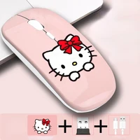 takara tomy hello kitty mute wireless mouse boys and girls cute cartoon rechargeable desktop laptop mouse