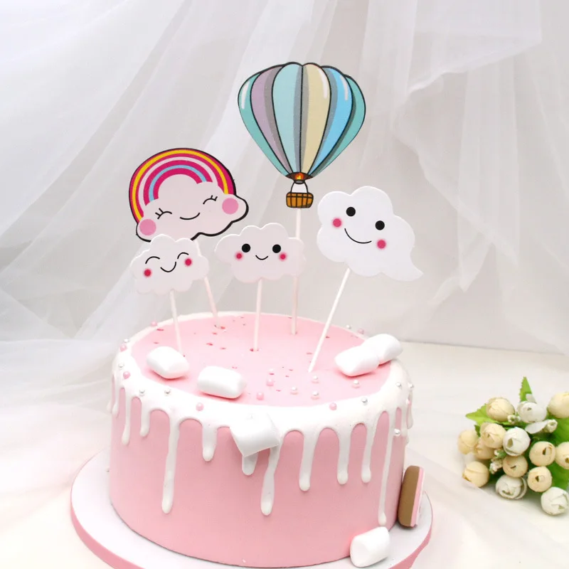 5 шт./компл. флажки для торта кекс воздушный шар радуги облака ношения с обувью