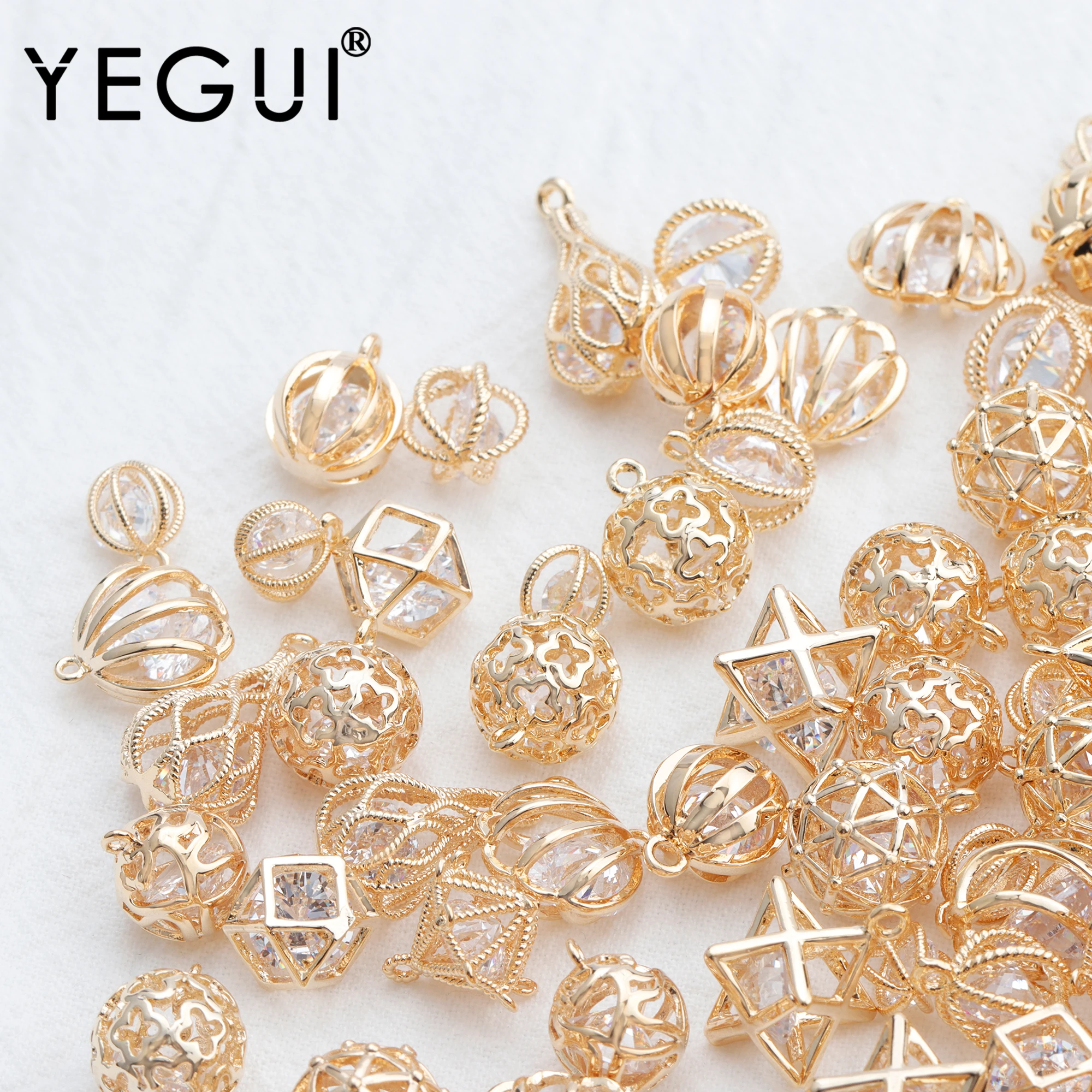 

YEGUI M829,jewelry accessories,18k gold plated,0.3 microns,zircon pendants,hand made,diy earrings,jewelry making,10pcs/lot