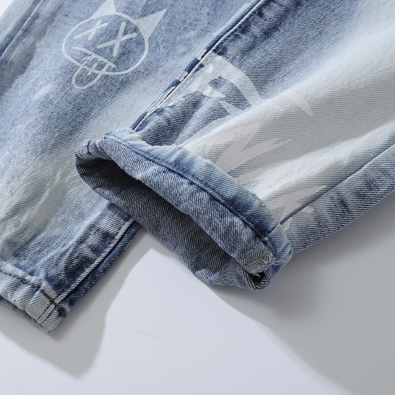 

Hip Hop Jeans Streetwear 2021 Harajuku Gradient Graffiti Denim Pant Oversized Loose Casual Jogger Men Trousers