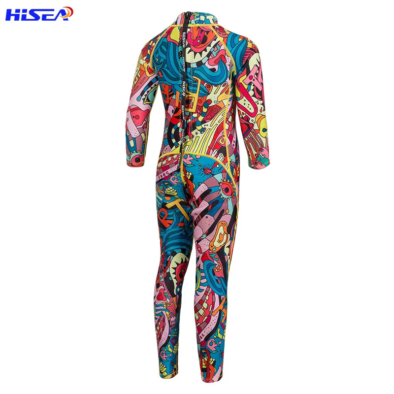 HISEA 0.5mm Lycra Children's Long-Sleeved Wetsuit Surf Clothing Fall Swimsuit one piece swimsuit girl swimming suit kids | Спорт и