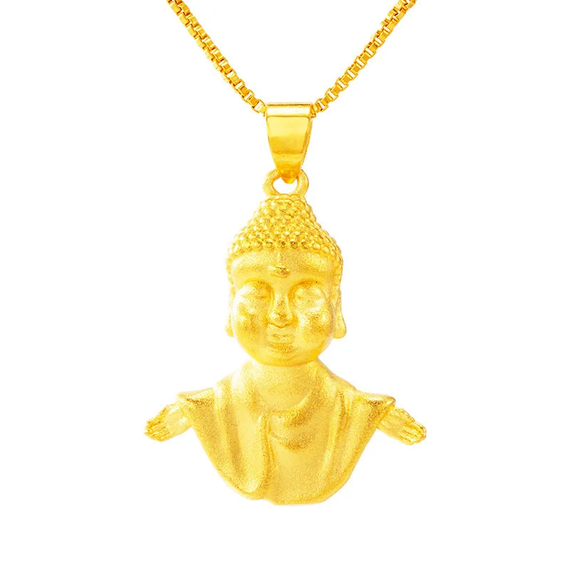 

24K Gold Color Buddhist Buddha Pendant Necklaces for Women Indian Wedding Maitreya Amulet Hinduism Chain Choker Mothers Day Gift