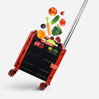 portable shopping cart universal four wheel folding storage cart home basket trolley buy vegetables small cart
