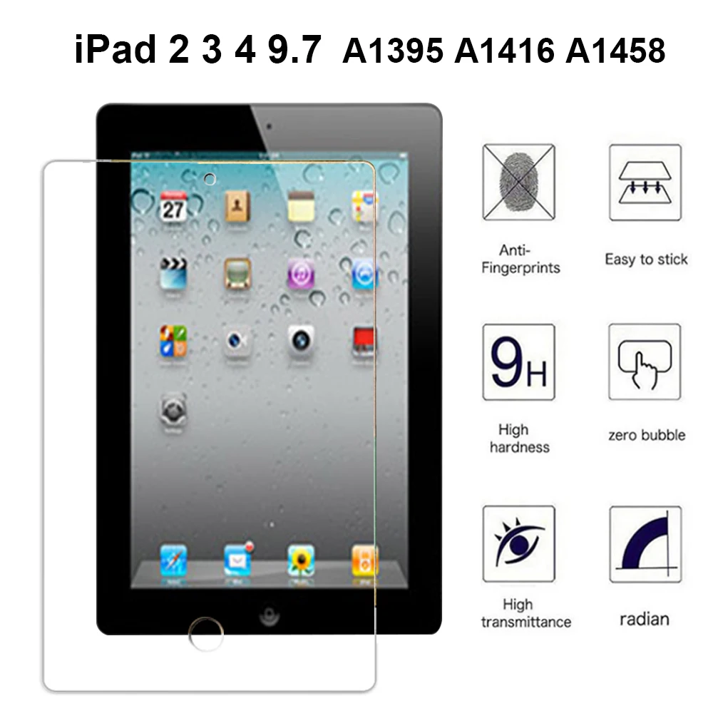 

Закаленное защитное стекло для планшета Apple iPad 2 3 4 9,7 дюйма, закаленная пленка для iPad2 iPad3 iPad4 A1395 A1416 A1458