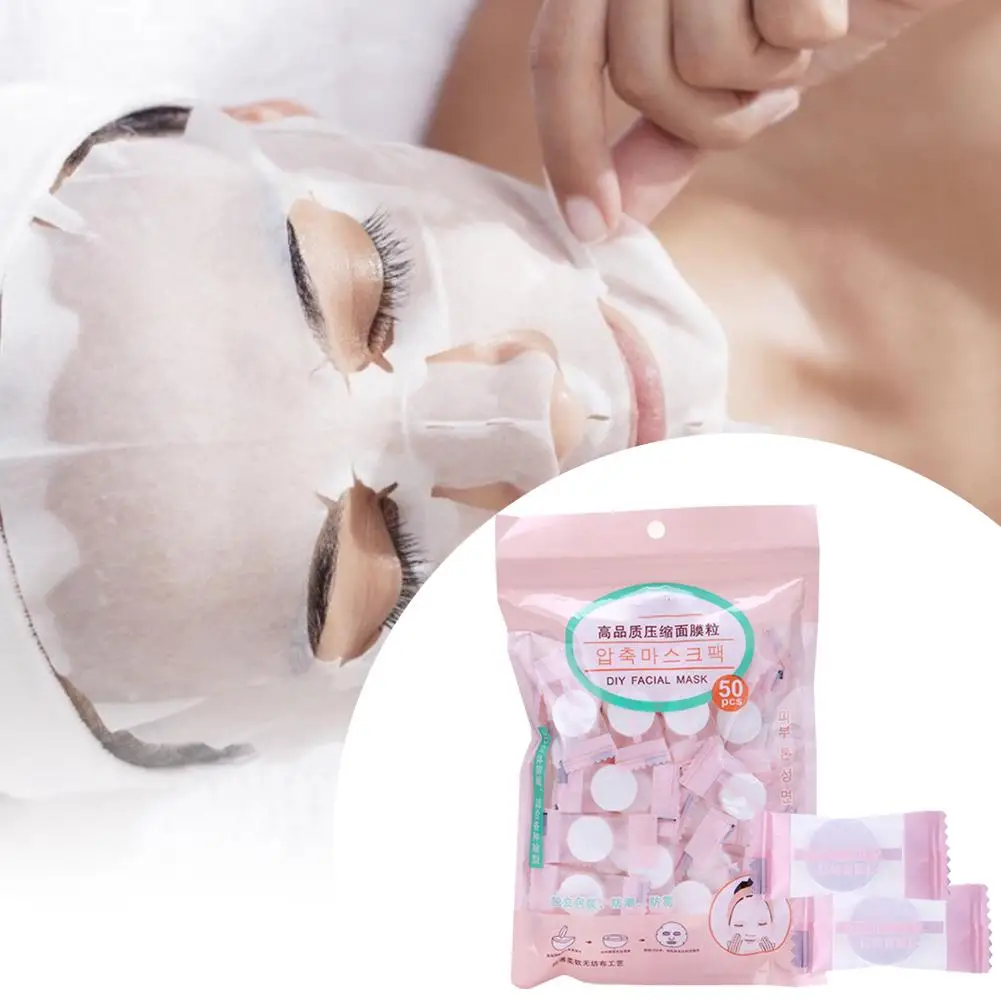 

50Pcs Compressed Mask Sheet Paper Moisturizing Disposable Mask Convenient Portable DIY Tools Moisturizing Whitening Skin Care