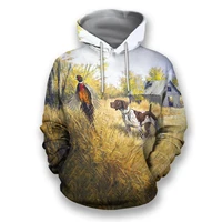 mens clothes animal hunting hoodie 3d printed pheasant hunting spring unisex casual zipper pullover menwomens sweatshirt