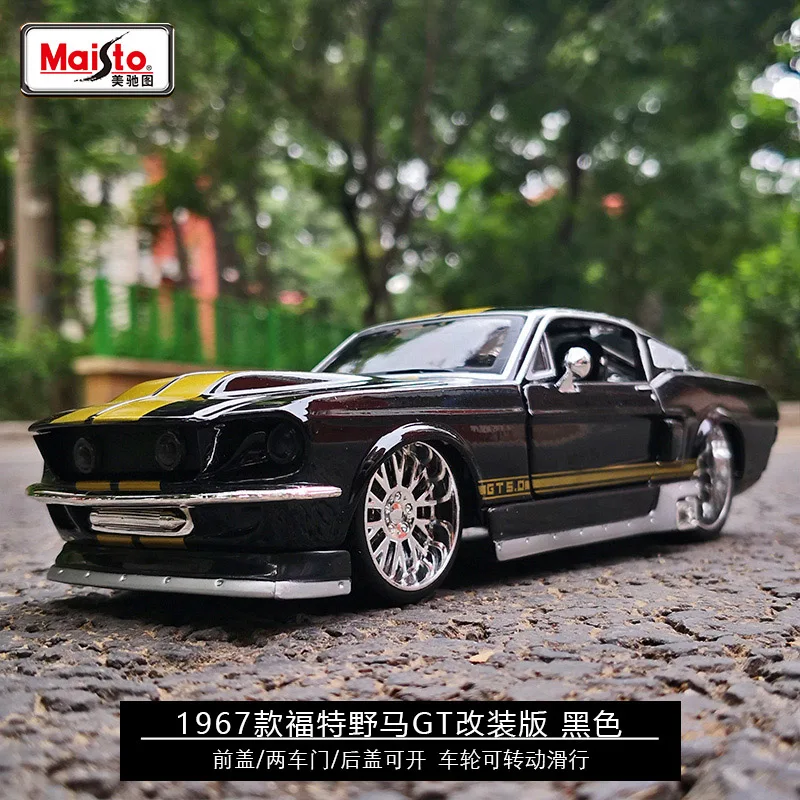 

Модифицированная модель спортивного автомобиля Ford Mustang GT в масштабе 1:24, литая металлическая фотомодель гоночного автомобиля, коллекционна...