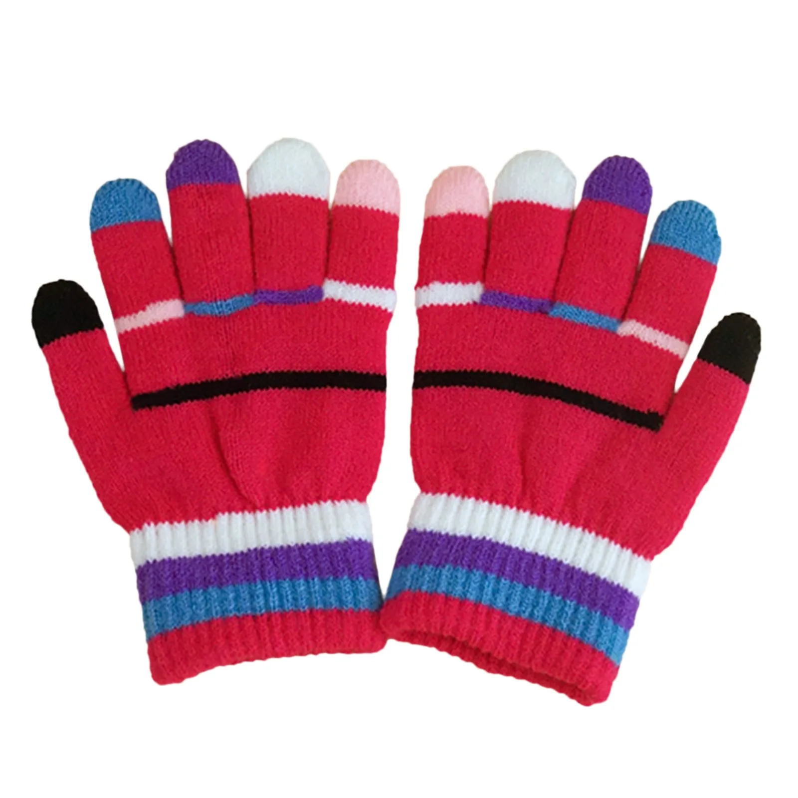 

Childrens Cute Winter Warm Cashmere Color Printed Knitted Knitted Flip Gloves Gloves Winter
