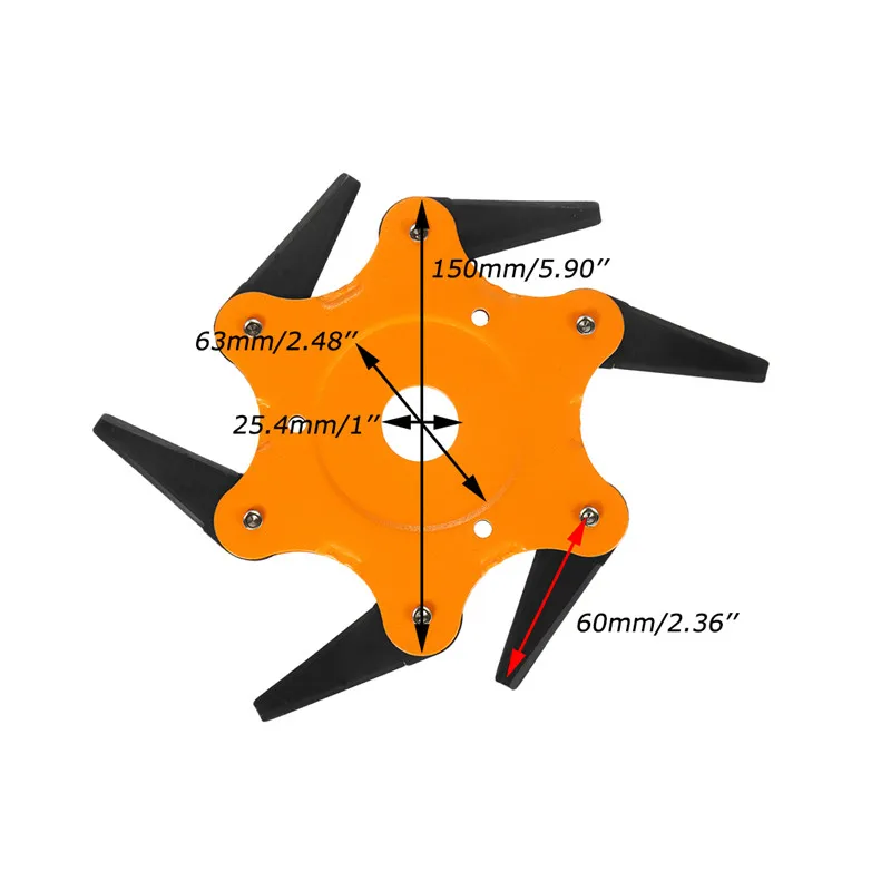 6 зубьев кусторез лезвие триммер металлические лезвия головка косилки садовая