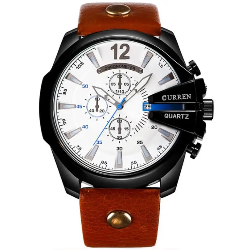 

Часы CURREN Мужские наручные кварцевые, люксовые Популярные брендовые золотистые, 8176