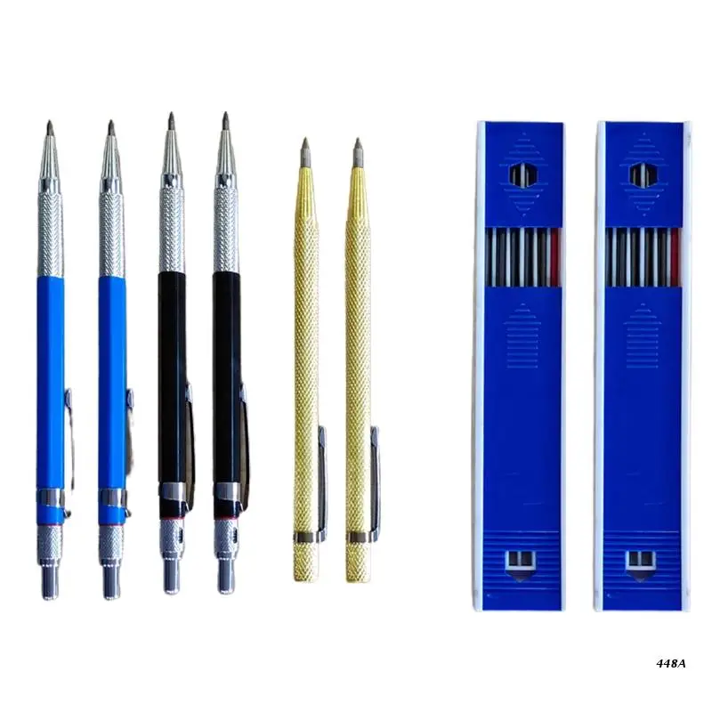 

Carpenter Automatic Lead Pen 2.0 Woodworking Scriber Marking Kit Mechanical Pencil w/ Black Red Refill for Construction