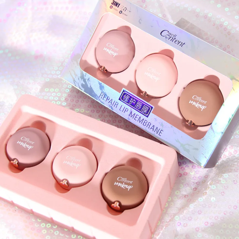 3 шт. набор бальзамов для губ маска сна Ночной уход увлажняющий бальзам розовые
