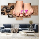 Холст в рамке, 5 шт., настенные плакаты для маникюра и педикюра, картины, аксессуары для домашнего декора