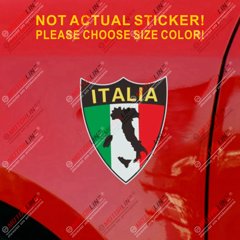 Italy Italian Flag Shield Map Decal Sticker Car Vinyl Reflective Glossy a pick size | Автомобили и мотоциклы
