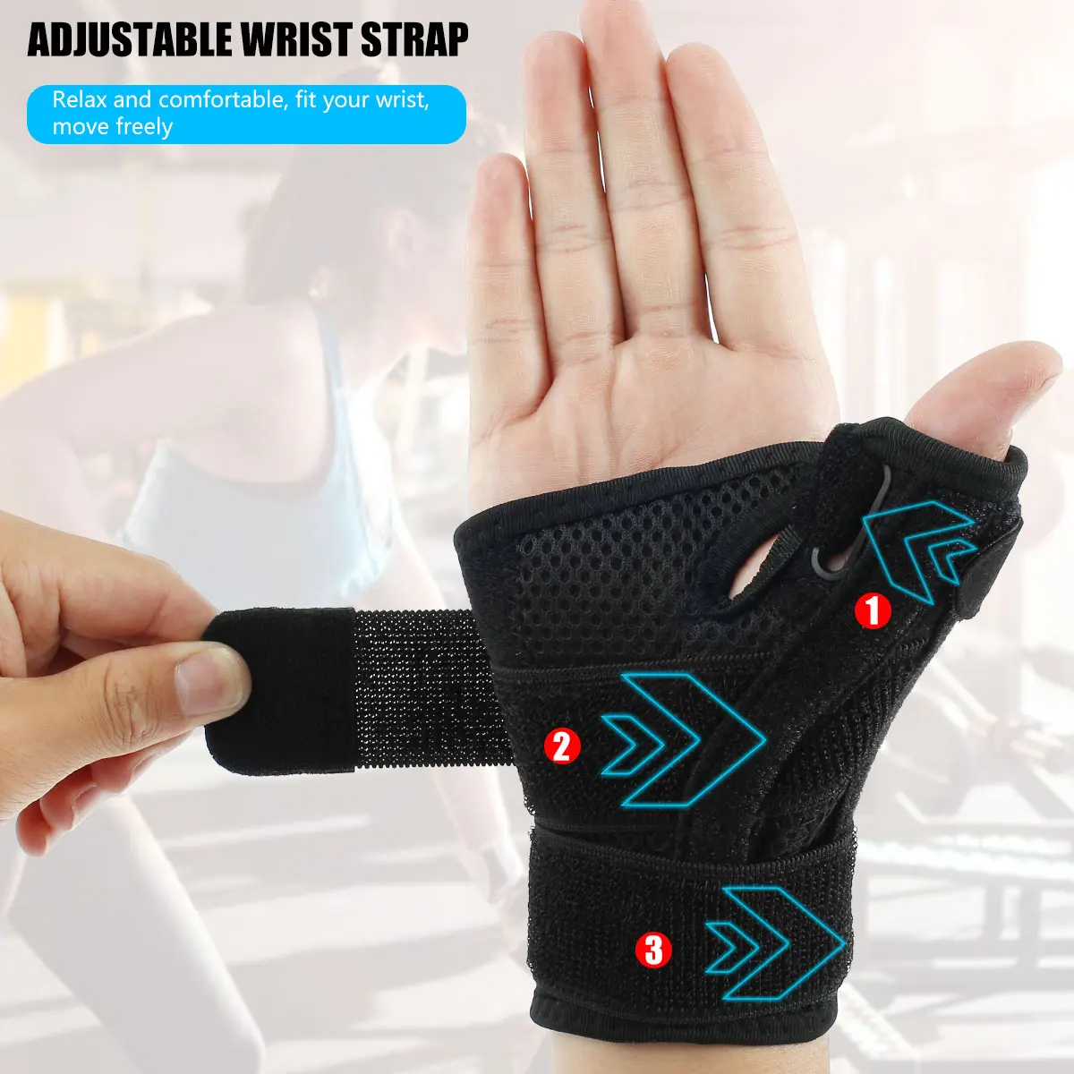 

Wrist Support Brace Adjustable Warmth Hand Support Unisex Exercise Gym Carpal Tunnel Straps Durable Hand Splint Arm Protection
