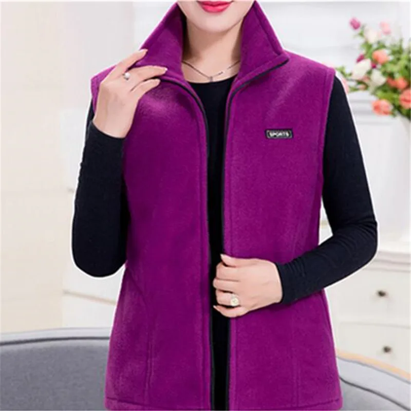 Новинка, Флисовые женские жилеты, осенние корейские, плюс размер, 5XL, куртки без рукавов, Дамская мода, на молнии, повседневный жилет для женщин