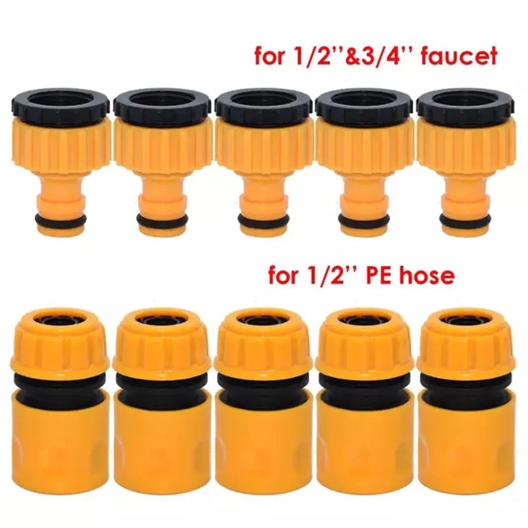 10pcs 3/4 & 1/2 Inch Garden Hose Water Tap Threaded Connector Faucet Adapter Quick Fitting Irrigation Water Connectors