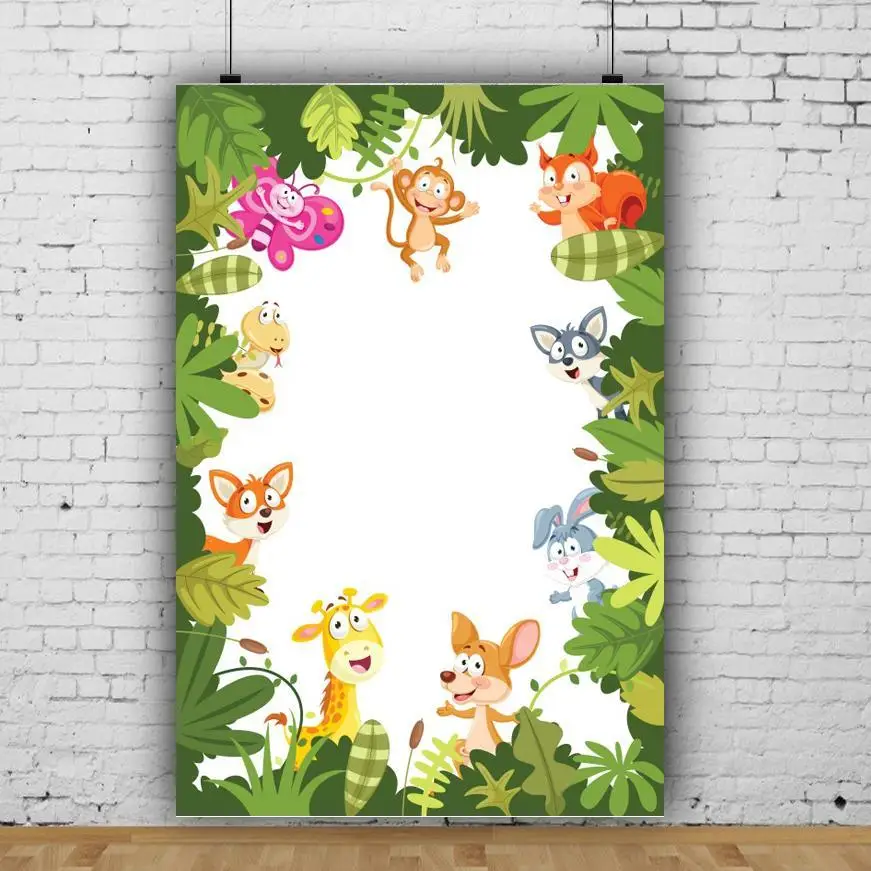 

Детский день рождения воздушные шары декорация фон фотография мультфильм Животные конфеты детская вечеринка праздник фото фон