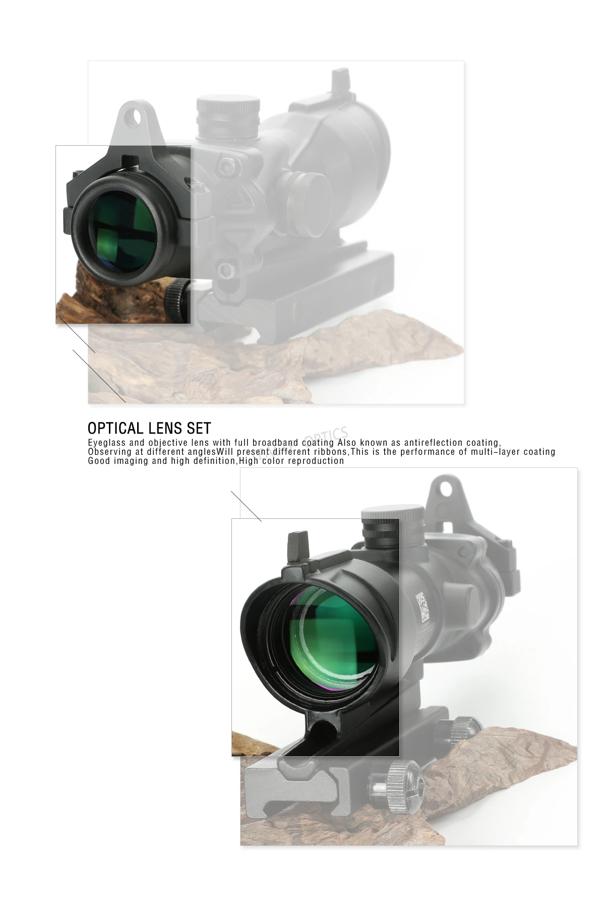 Охотничий Прицел ACOG 4X32 настоящий волоконный оптика красный освещенный точечный элемент шеврон стекло сетка тактический оптический прицел