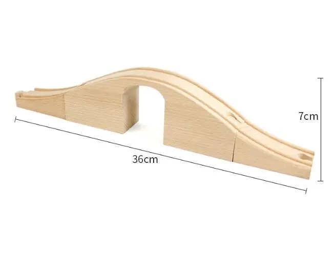 15 Styles Wooden Train Track Railway Bridge Accessories Variety Train With Compatible Kids Assembly Toys Tunnel Cross Bridge