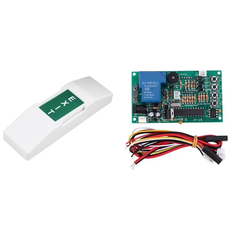 

LBER 1 Pcs Electric Door Emergency Push Button Switch & 1 Pcs Jy-15A Timer Board Timer Controller Power Supply