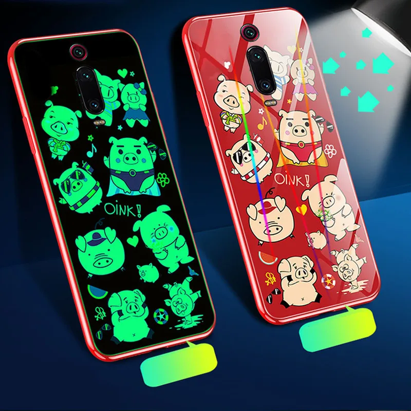 Style 1 Роскошный ударопрочный чехол из закаленного стекла Lu mi nous 7H для Xiaomi mi 9T Pro 9 анти-взрывающаяся задняя крышка для Red mi K20 Pro Note 7 - Цвет: Style 1